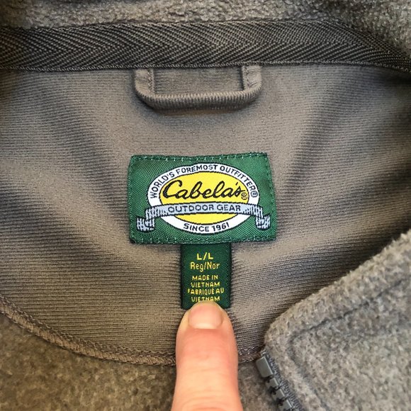 Cabela's Convertible Jacket Zip Off Sleeves to Vest Fleece Mens Tan Large - Picture 2 of 4